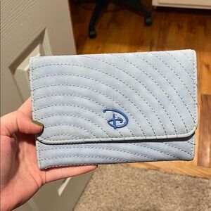Disney Pale Blue Quilted Wallet with Blue Logo